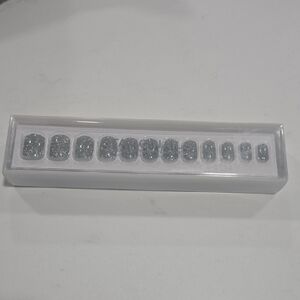 Silver Glitter Nail Set